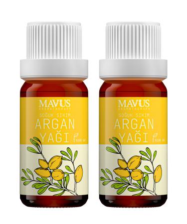 MAVUS Argan Oil Set of 2 10 ml 0 Pure and Natural Cold Pressed (ARGANIA SPINOSA OIL)