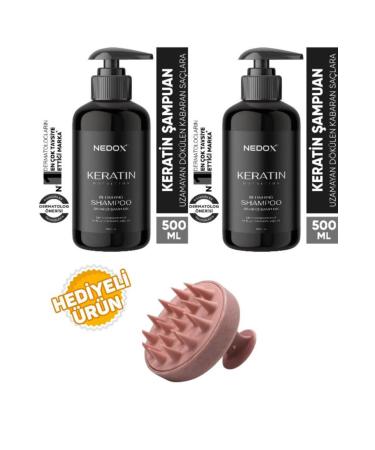 NEDOX 2 Pieces Keratin Hair Care Shampoo for Damaged Hair 500 ml + Hair Massage Comb