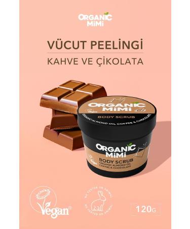ORGANIC MIMI Body Peeling Coffee and Chocolate Nourishing Anti-Cellulite Natural Body Peeling 120g Body Scrub
