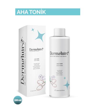 Dermaluire Anti-Acne and Pimple Pore Tightening Aha Tonic 200ml (Glycolic Acid Lactic Acid) - Buy Online on GoSupps.com
