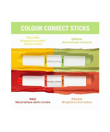 Revolution Skin Tone Equalizer Redness Concealer Brightening Stick - Concealer Yellow & Green - Buy Online on GoSupps.com