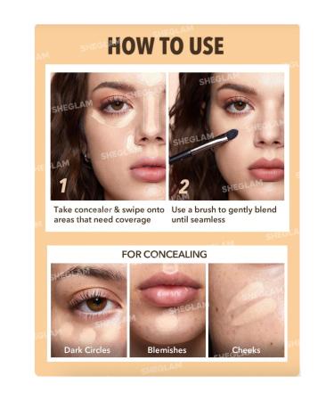 SHEGLAM Rapid Retouch Cream Concealer Cream concealer 12-hour long-lasting creamy concealer - Buy Online on GoSupps.com