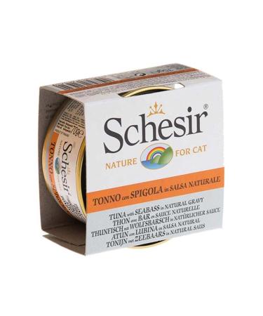 Canned Cat Food with Tuna and Sea Bass in Schesir Sauce 70 gr