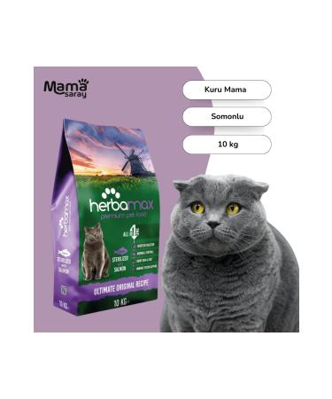 Herba Max Sterilized Adult Cat Food with Neutered Salmon 10kg - Buy Online on GoSupps.com
