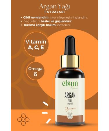 Efsun Natural Argan Oil 0 Pure and Natural Cold Pressed 30 ml - Buy Online on GoSupps.com