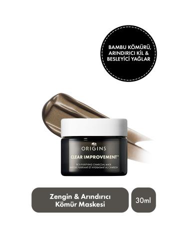 Origins Clear Improvement Rich Purifying Treatment Mask with Charcoal 30ml