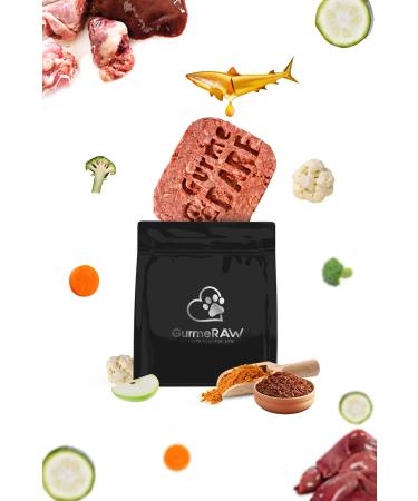 GurmeRAW RAW FOOD for Dogs Barf Plus Extra 5 KG - 250 gr Portions