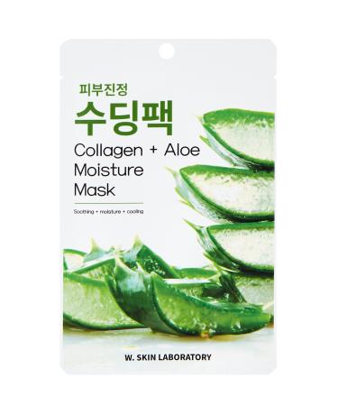 W. Skin Laboratory Collagen Aloe Moisture Mask Skin Nourishing Soothing Anti-Aging Moisturizer 22ML 5 Pieces - Buy Online on GoSupps.com