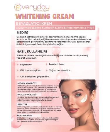 Everyday Beauty Anti-Stain Whitening Skin Care Cream 100 ml (ARBUTIN NIACINAMIDE PANTHENOL) - Buy Online on GoSupps.com