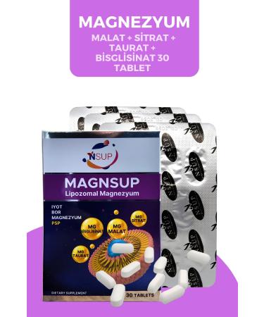 NSUP Mag Magnesium Complex: Malate Citrate Taurate and Bisglycinate - 30 Tablets | Optimal Support