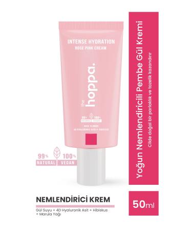 the hoppa. Intensive Moisturizing Pink Rose Cream Rose Water 4d Hyaluronic Acid Hibiscus Marula Oil 50 ml