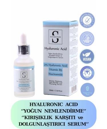 SHINEHUB Hyaluronic Acid Serum - Intensive Moisturizing Anti-Wrinkle Plumping Hyaluronic Acid B5