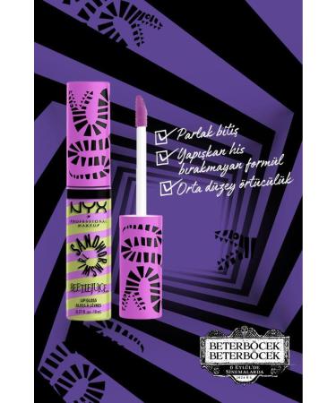 NYX Professional Makeup Beetlejuice Special Collection Lip Gloss - 02 Green + Purple - Buy Online on GoSupps.com