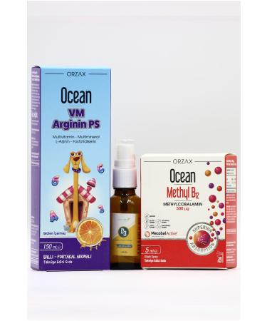 Ocean VM Arginine PS D3 Spray and Methyl B12 - Powerful Vitamin and Immunity Package for Kids - Buy Online on GoSupps.com