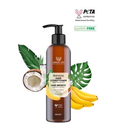 Ashley Joy Banana Hair Conditioner for Slow Growing Hair Containing Vegan Keratin Helping to Grow Fast 250 ml - Buy Online on GoSupps.com