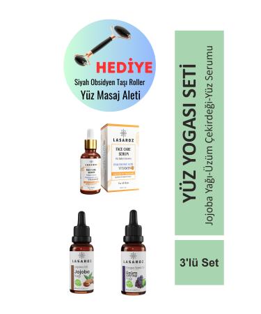 lasaroz Face Yoga Set Skin Serum Jojoba Oil Grape Seed Oil Revitalizing Face Massage Oil