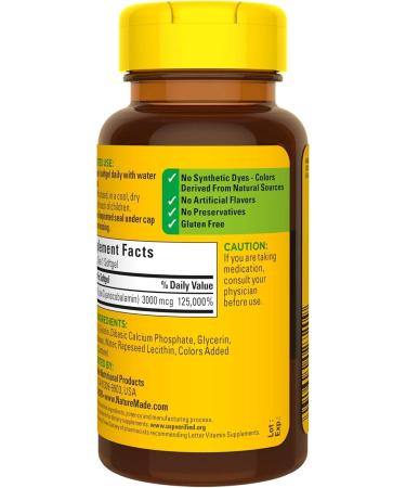 Nature Made Vitamin B12 3000 mcg 60 Softgels - Buy Online on GoSupps.com