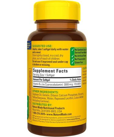 Nature Made Vitamin B12 3000 mcg 60 Softgels - Buy Online on GoSupps.com
