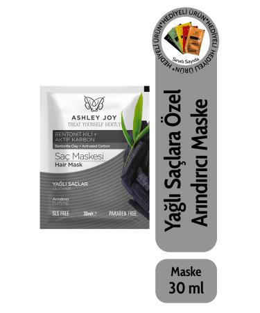 Ashley Joy Purifying Hair Mask with Bentonite Clay and Activated Carbon for Oily Hair 30 ml