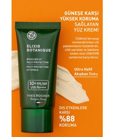 Yves Rocher Herbal Antioxidant Elixir Botanique Anti-Blemish 50SPF Face Sunscreen-Vitamin E-30ml - Buy Online on GoSupps.com