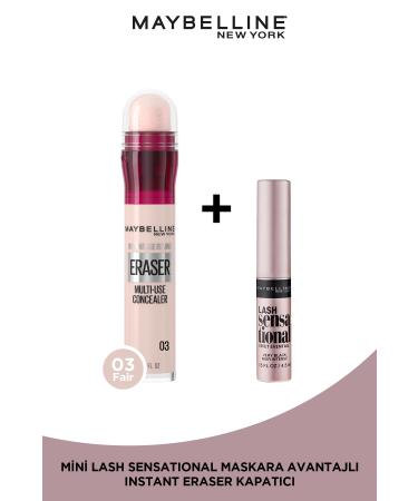 Maybelline New York Instant Anti Age Eraser Concealer - 03 Fair & Mini Lash Sensational Mascara Set