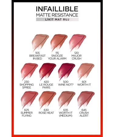 L'Oreal Paris Infaillible Matte Resistance Liquid Matte Lipstick - 630 Rose Heat - Buy Online on GoSupps.com
