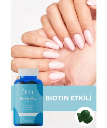 Vita Ceel 2-Pack Vegan Hair Nail Vitamin Chewable Gummy Biotin 5000 Vitamin D Folic Acid Horsetail - Buy Online on GoSupps.com