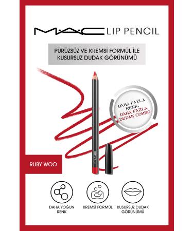 Mac Creamy Permanent Lip Pencil - Lip Pencil - Ruby Woo 1.45 G