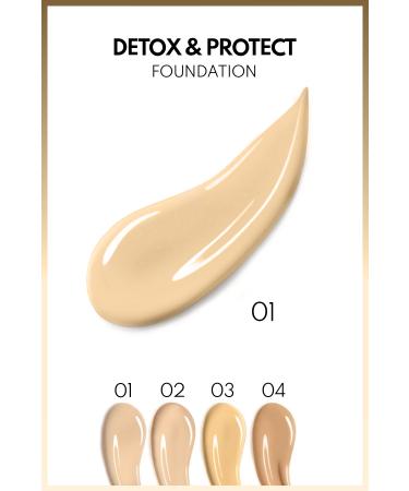 Note Cosmetics Detox & Protect Foundation Spf 15 Intensive Coverage Satin Finish Foundation - 01 Beige - Buy Online on GoSupps.com
