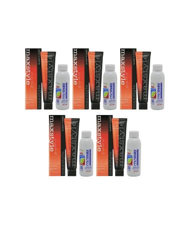MAXSTYLE New Argan Keratin 2025/07.34 Caramel 60 Ml 5 Pieces Hair Dye + 5 Pieces 90 Ml Oxidant Set
