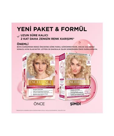 L'Oreal Paris Excellence Hair Dye 10 Light Blonde 3-Piece Set Renewed Packaging - Buy Online on GoSupps.com