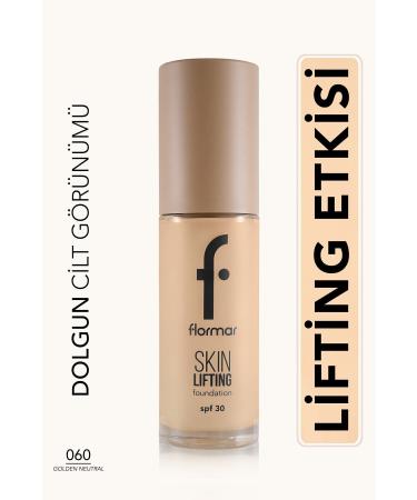 Flormar Spf30 Firming Skin Makeup Foundation Skin Lifting Foundation - 060 Golden NTRLB398
