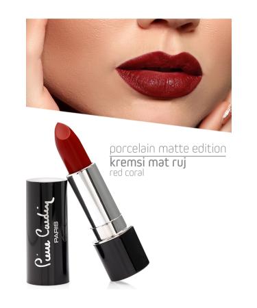 Pierre Cardinn Porcelain Matte Edition Lipstick - Red Coral - 212