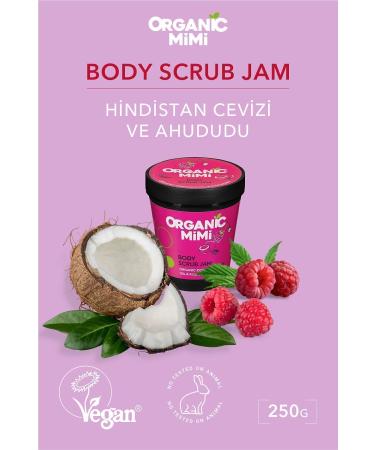 ORGANIC MIMI Moisturizing Body Scrub Sensitive Skin - Natural Coconut Raspberry 250 G Body Scrub