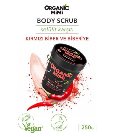 ORGANIC MIMI Body Peeling Anti-Cellulite Preventive Firming Effect Revitalizing Nourishing 250g Anticellulite