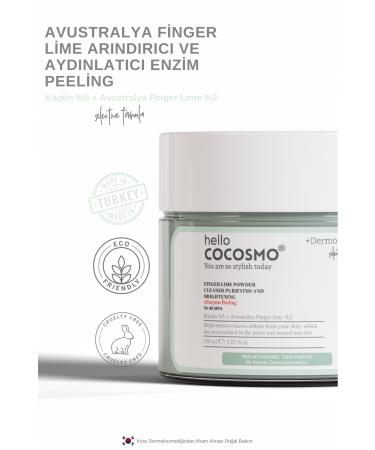 hello cocosmo Australia Finger Lime Purifying and Brightening Enzyme Peeling (Kaolin 5% Finger 2%) Powder Cleanser - Buy Online on GoSupps.com