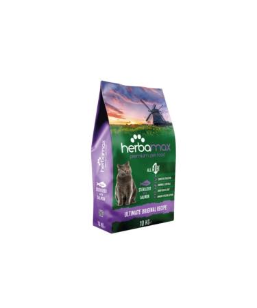 Herba Max Sterilized Adult Cat Food with Neutered Salmon 10kg - Buy Online on GoSupps.com
