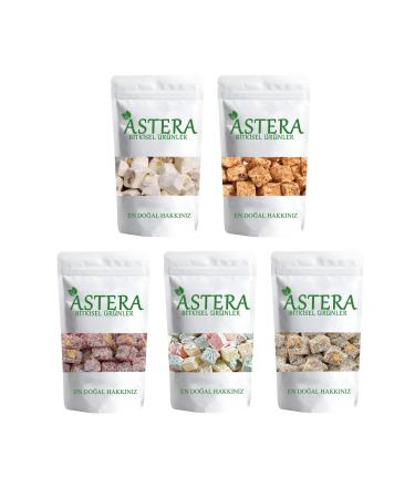 ASTERA 1 Kg * 5' Lokum Set (Milk Kadayif Double Roasted Pomegranate Bird Lokum)