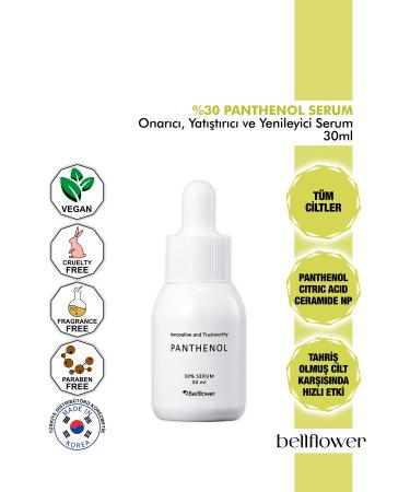 Bellflower 0 Panthenol Ceramide Barrier Repair Soothing Regenerating and Moisturizing Serum 30ml