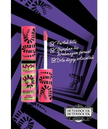 NYX Professional Makeup Beetlejuice Special Collection Lip Gloss - 01 Pink + Green - Buy Online on GoSupps.com