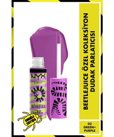 NYX Professional Makeup Beetlejuice Special Collection Lip Gloss - 02 Green + Purple