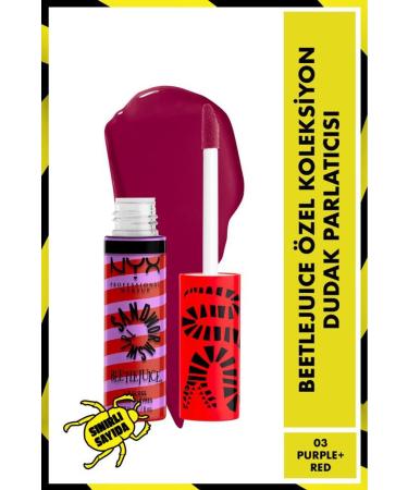 NYX Professional Makeup Beetlejuice Special Collection Lip Gloss - 03 Purple + Red