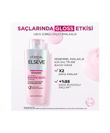 Elseve Glycolic Gloss Perfect Shine Shampoo 200ml + Glycolic Gloss Smoothing Conditioner - Buy Online on GoSupps.com