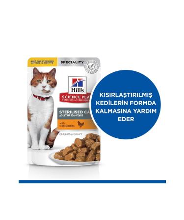 Hill's SCIENCE PLAN Chicken Sterilized Adult Cat Pouch 12 x 85g - Buy Online on GoSupps.com