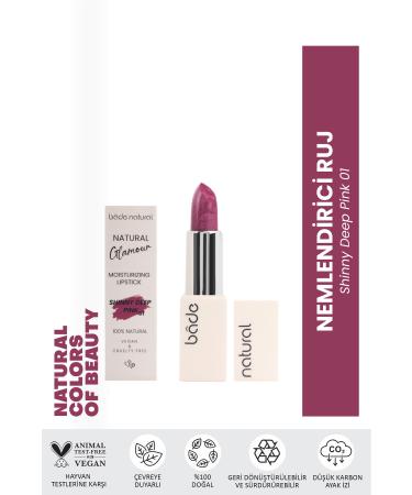 Bade Natural Moisturizing Lipstick Shinny Deep Pink 01 0 Natural