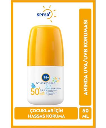 NIVEA Sensitive Sun Protection and Waterproof Baby Child Sun Cream Roll-on SPF50