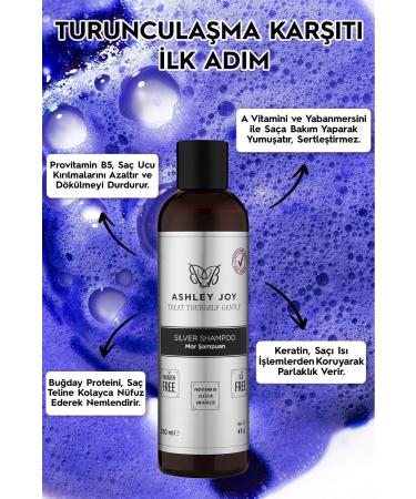 Ashley Joy Platinum Anti-Orange Keratin Sulfate-Free Silver Purple Shampoo for Blonde Hair 250ml - Buy Online on GoSupps.com