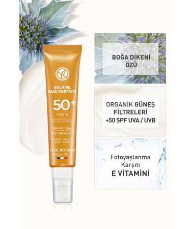 Yves Rocher Spf 50 High Protection Anti-Aging and Anti-Spot Face Sun Cream/solaire Peau Parfaite-40 ml - Buy Online on GoSupps.com
