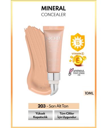 Note Cosmetics Mineral Concealer Spf 15 Intensive Concealer Metal Head Under Eye Concealer - 203 Medium Dark