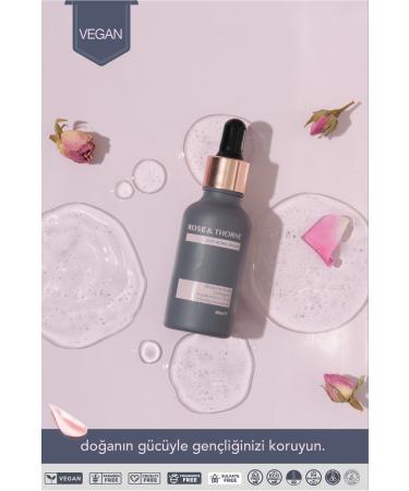ROSE & THORNE Anti-Aging Serum 30 ml - Youth Elixir with Collagen Hyaluronic Acid and 100% Natural Rose Water - Buy Online on GoSupps.com